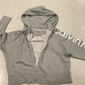 grey calvin klien zip up
